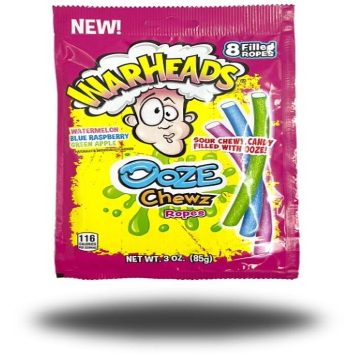 Warheads Ooze Chewz Ropes 85g